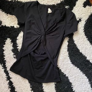 La Vie Rebecca Taylor Twist-Front Black Top XS
